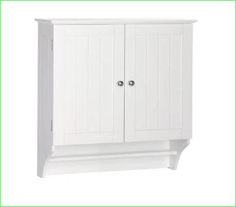 RiverRidge Home Ashland Bath Single Door Wall Cabinet with Open Shelf, White