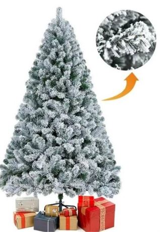 GIVIMO   6ft Premium Snow Flocked Artificial Christmas Tree with 1346 Branch Tip