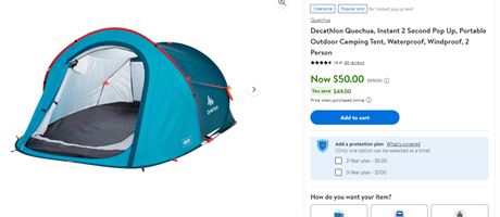 Decathlon Quechua, Instant 2 Person Pop Up, Portable Outdoor Camping Tent, Water