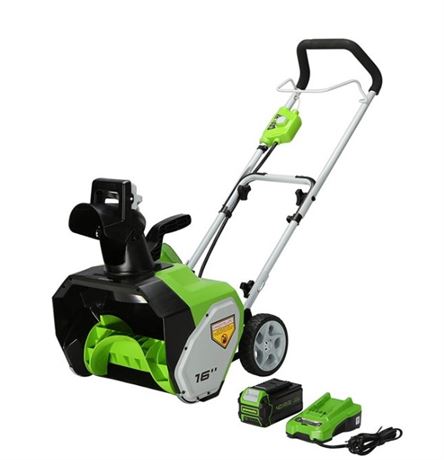 Greenworks 40v Snow thrower w/battery and Charger