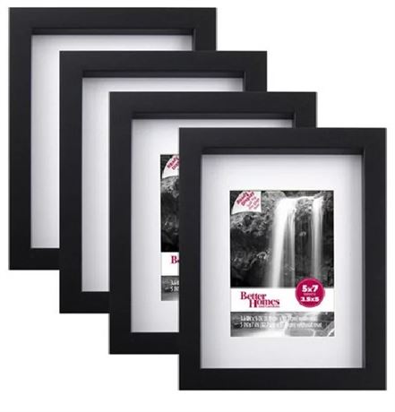 Lot of (2) 4-Pack Mainstays 3x5 black Pic Frames