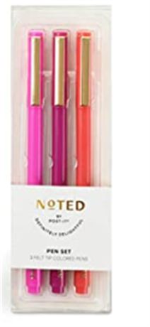 Noted by Post-it Brand, Felt Tip Pens, Pink, 3 Pens