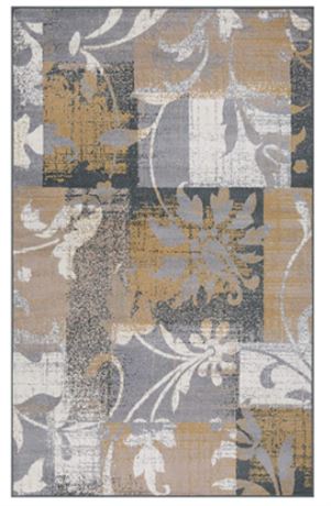 Superior Pastiche Contemporary Floral Patchwork Carpet, 5x7', Beige