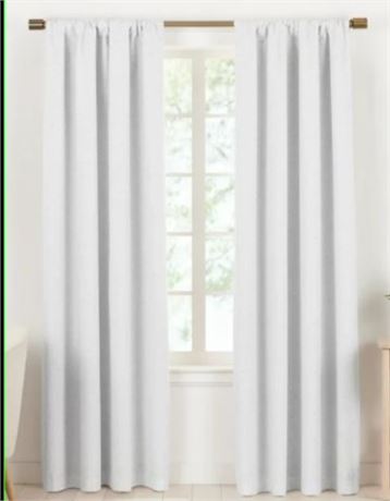 Gap HomeRoom Darkening Rod Pocket Window Curtain Pair White 84x48