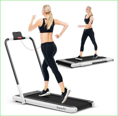 Costway SP37522WH 2-In-1 Electric treadmill, white
