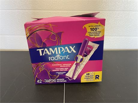 Tampax Pearl Tampons Regular Absorbency with LeakGuard Braid - Unscented - 42ct
