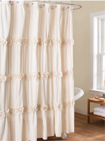 Lush Decor Darla Shower Curtain, Ivory