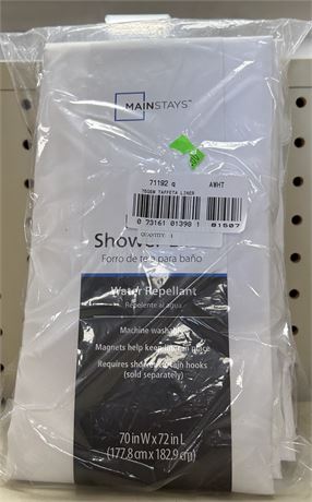 Mainstays Fabric Shower Liner, White