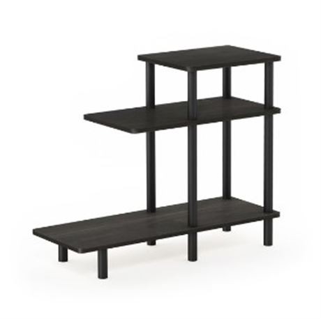 Furinno 18127, 3 tier Sofa Side Table, Expresso/Black