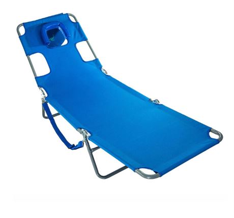 Ostrich Chaise Lounger Face Down Chaise Lounge Beach Chair, Blue
