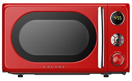 Galanz Microwave Oven, Retro Red, 0.7 Cu.Ft