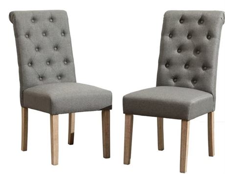 Round Hill C361GY two pack of dining chairs, gray