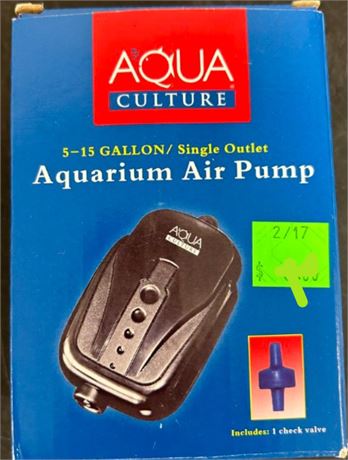 Aqua   Culture 5-15 Gallon Single Outlet Aquarium Air Pump