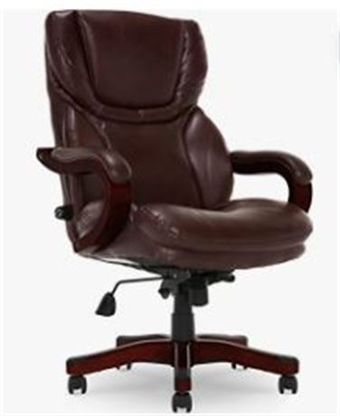 Serta Big and Tall Commercial Office Chair 350 lb weight limit, Brown Bonded Lea