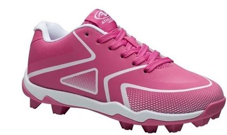 Athletic Works Youth Girls Baseball Cleats, Pink Kids 2