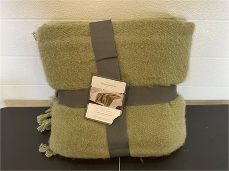 Faux Mohair Bed Throw Green - Threshold™
