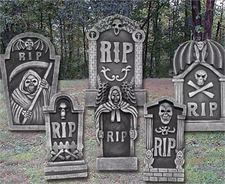 Halloween 6 piece Tombstone Set