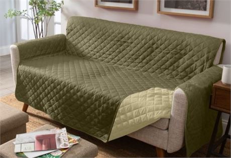 Home Details Furniture Protector, Two Seat Loveseat, Sage/olive