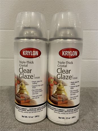 (2) Krylon Crystal Clear Glaze Spray Paint, High Gloss, Clear, 12oz