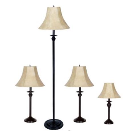 Better Homes and Gardens 4 piece Lamp Set, Bronze, Packaging Shows wear but item