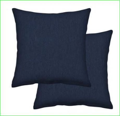 Gap Home Solid Decorative Square Throw Pillows Navy 18x18, 2PK