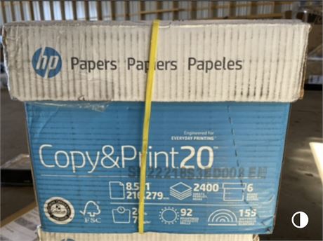 HP Printer Paper - Copy And Print, 20 lb., 8.5 x 11, 2,400 Sheets, 6pk