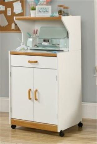 Sauder Select Universal Microwave Kitchen Cart, Soft White Finish.