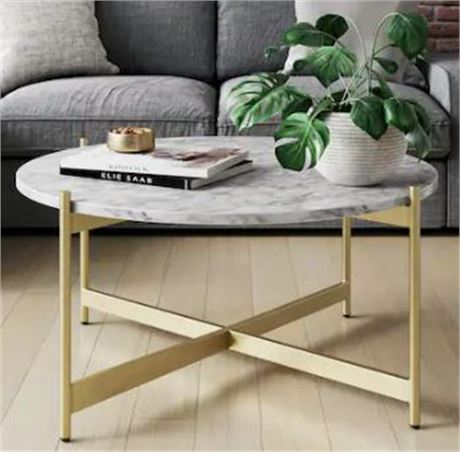 Nathan Piper Coffee Table, Gold, 36.72"x36.72"x17.5"