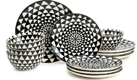 Thyme and Table 12 pc Medallion Dinnerware set