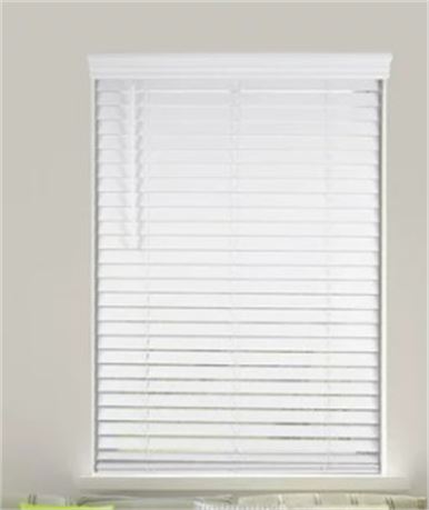 2" Faux wood blind, white, 28x48