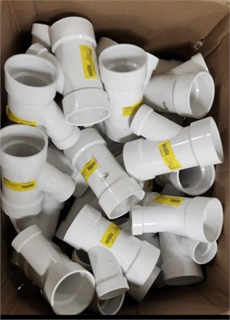 Box of approximately 25 Nibco 3x3x2 wye pvc fittings