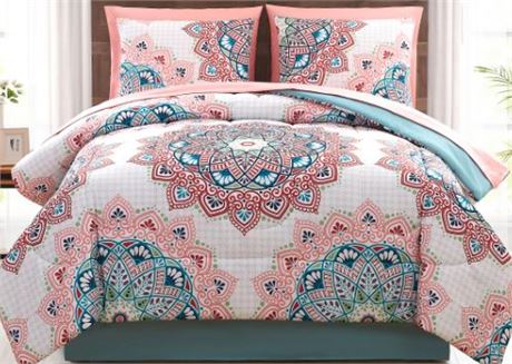 Mainstays 6-Piece Multi Color Medallion Pattern, TWIN