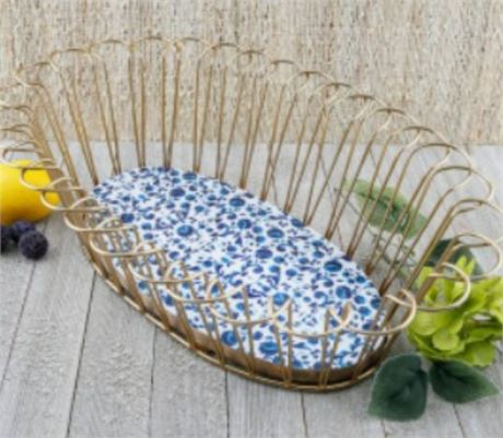 The Pioneer Woman 14-inch Oval Floral Wire Basket
