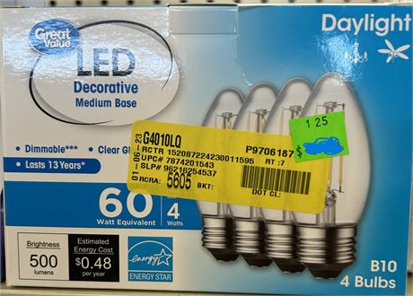 Great Value LED Light Bulb, 5.5W (60W Equivalent)�