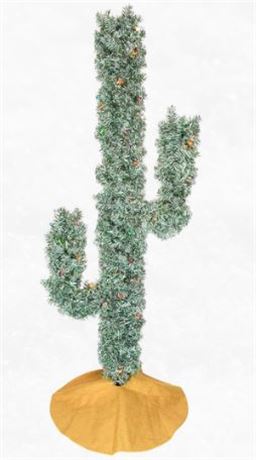 6 ft. Pre-Lit Cactus Artificial Christmas Tree with LED Light