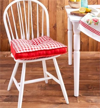 Lot of (2) The Pioneer Woman Gingham Chair Cushion, 17Wx18L