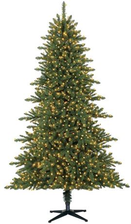 Holiday Time 7.5ft Pre-Lit Milford Pine Clear 1500 LED Clear Lights - Green