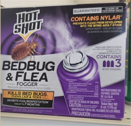 Hot Shot bedbug & Flea fogger  3 pack