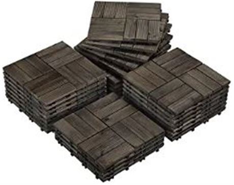 Yaheetech 591784 interlocking Deck Tiles, Black, Covers 27 square Feet