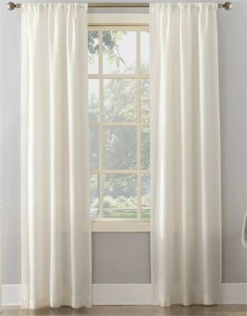 Lot of (TWO) Mainstays Textured Curtain Panel, Cream, 38"x63"