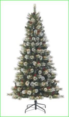 Holiday Time 7.5 ft Pre Lit Flocked Sparkling Pine Tree