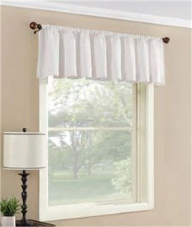 Lot of (TWO) Mainstays Textured Curtain Valances, White, 56"x17"