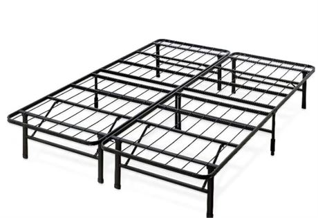 Mainstays 14 inch High Profile Foldable Black Steel Bed Frame, Twin