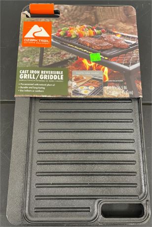 Ozark Trail 9in Reversible Cast Iron Grill and Griddle Black