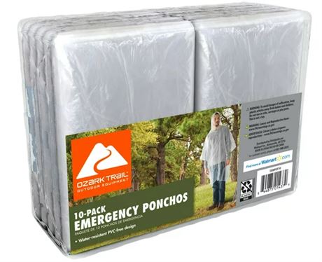 Ozark Trail 10 pack emergency Ponchos