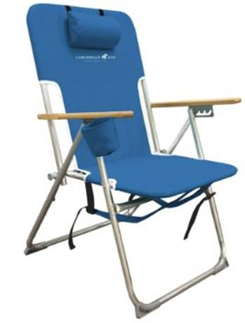 Carribean Joe High Weight Capacity Backpack Chair, Blue, 300 lb limit