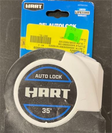 HART 35-Foot Autolock Tape Measure, Fraction Markings