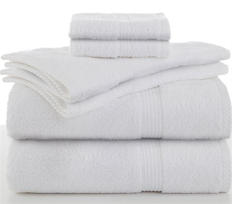 Utica Essentials 6 pc Towel set, white