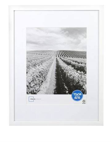 Mainstays   11x14 Matted to 8x10 Linear Gallery Wall Picture Frame, White, Set o
