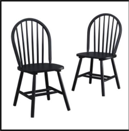 Better Homes and Gardens Autumn Lane Windsor Solid Wood Dining Chairs, Set of 2,